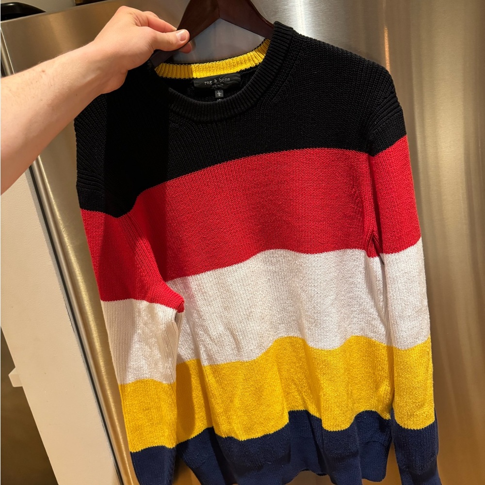 Rag & Bone Colorblock Sweater - Black, Red, White, Yellow, Blue
